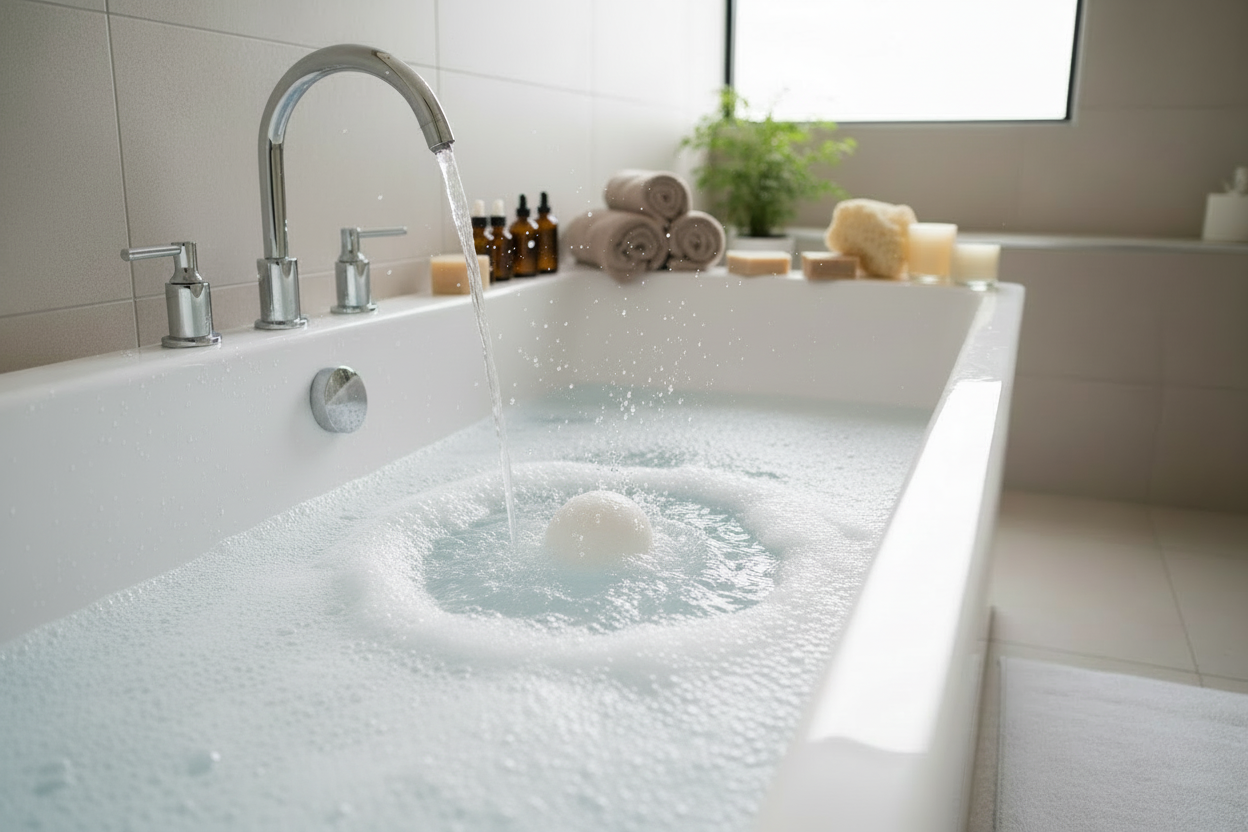 make the bath bomb white and fizzing 